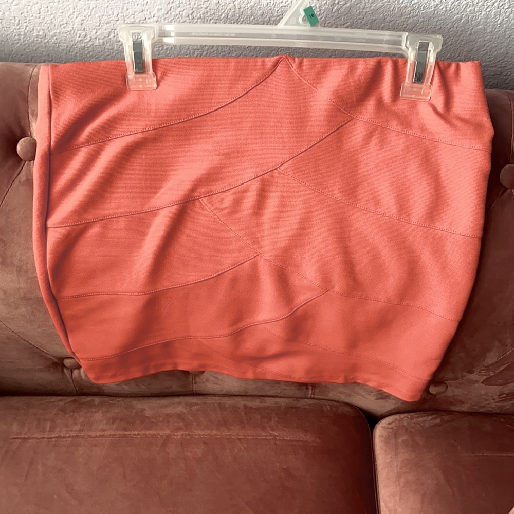 Coral bandage high waisted/mini skirt